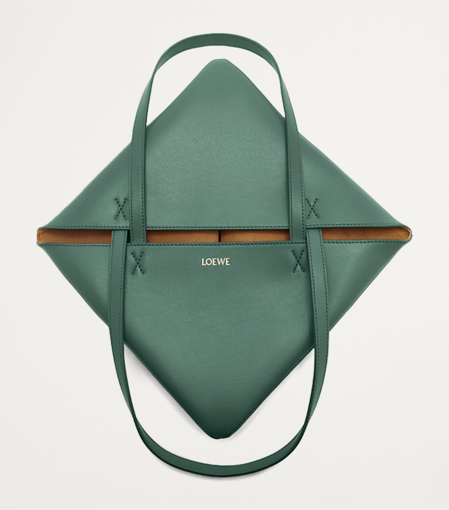 LOEWE Medium Leather Puzzle Fold Tote Bag Vetiver Image 5