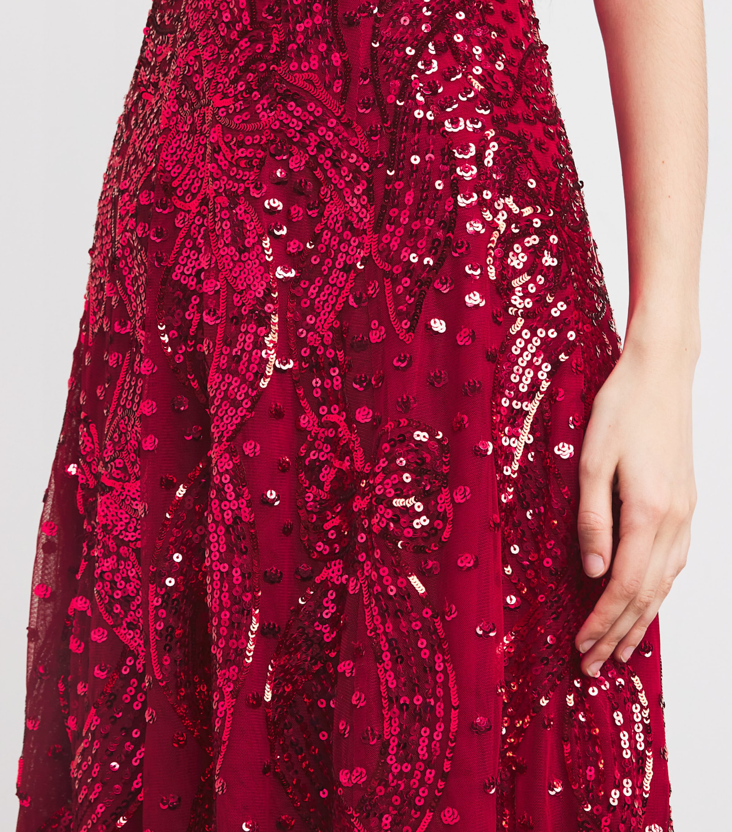 Sequin-Embellished Ballerina Midi Dress 77966621 RED Image 6