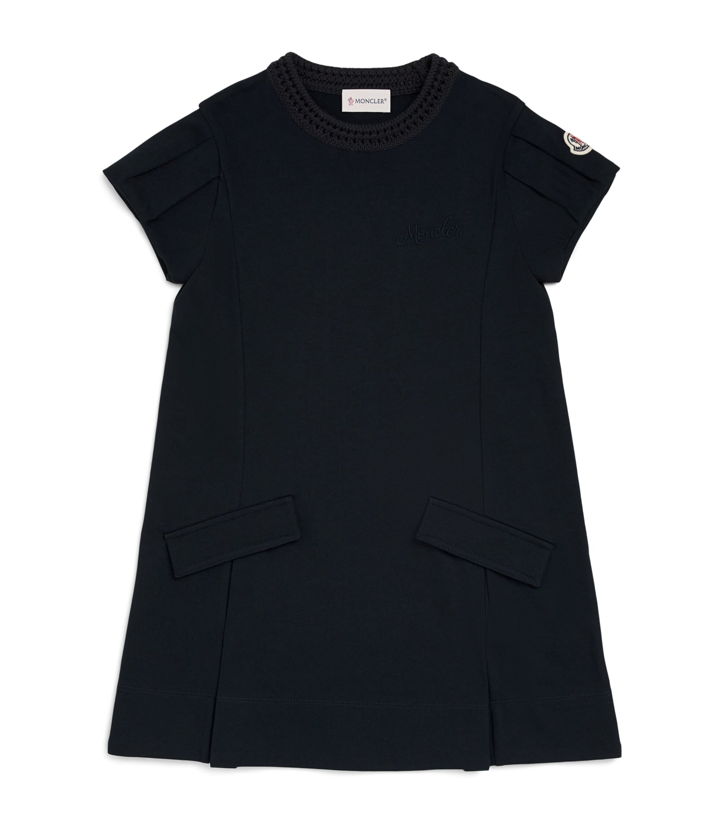 Moncler Enfant Cotton Crochet-Trim Dress (8-10 Years) Image 1