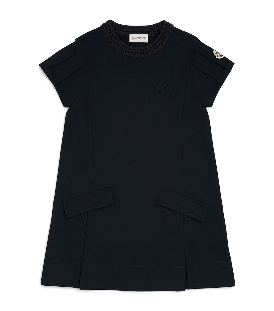 Moncler Enfant Cotton Crochet-Trim Dress (8-10 Years) Image 1