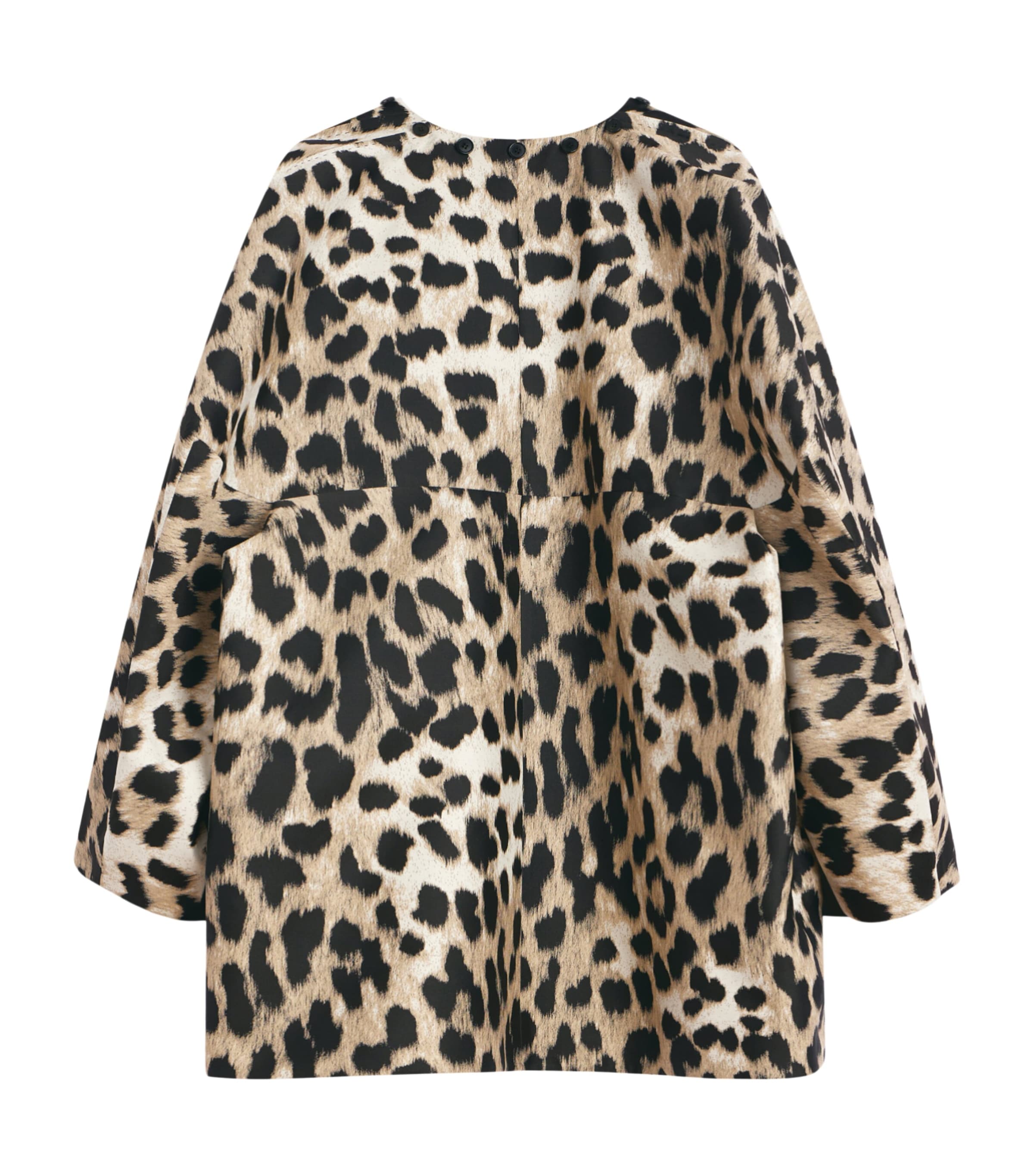 Givenchy Womens Leopard Print Bow-Detail Parka Image 4