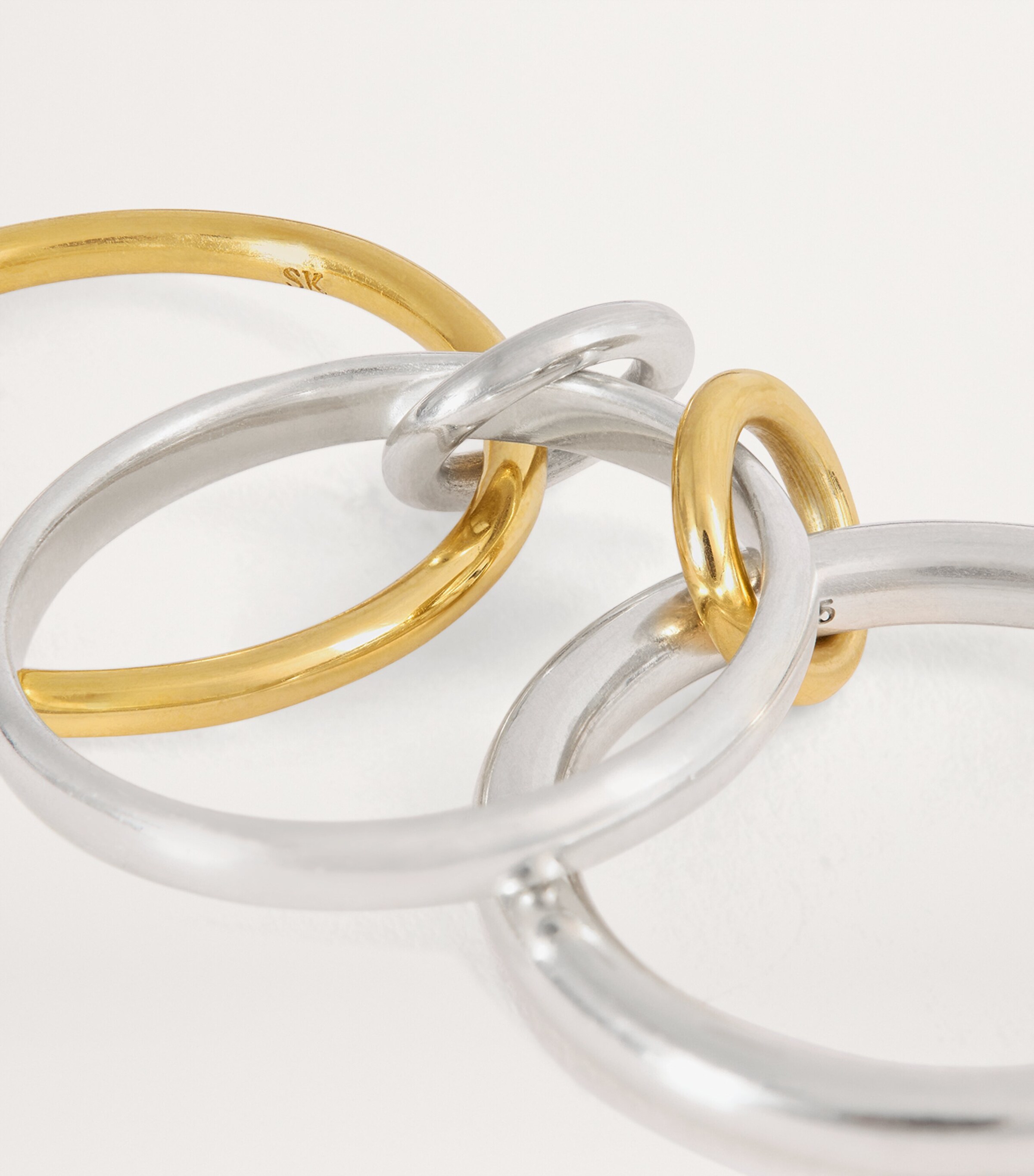 Mixed Gold Core Connect Ring STERLING SILVER Image 4