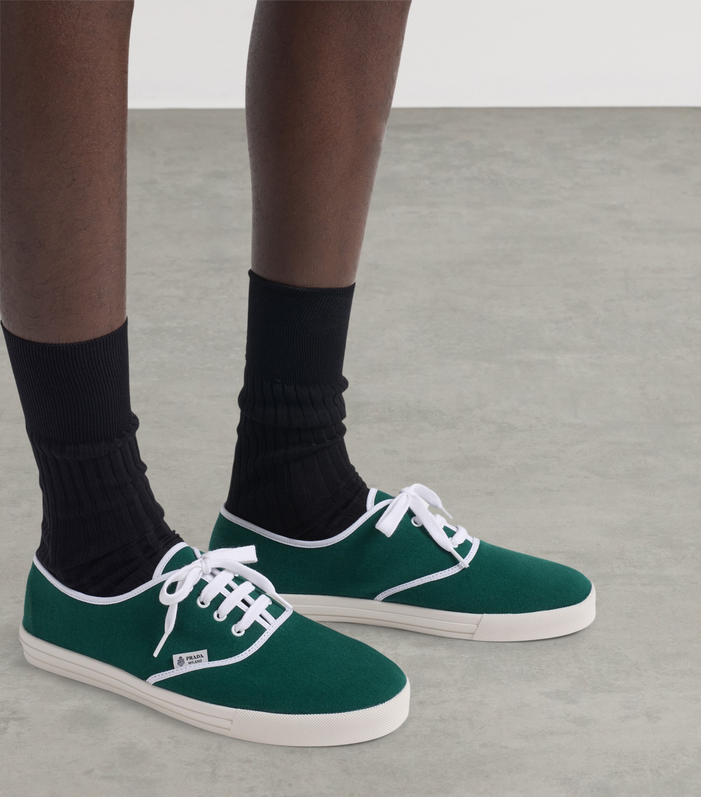 Prada Cotton Drill Low-Top Sneakers Image 2