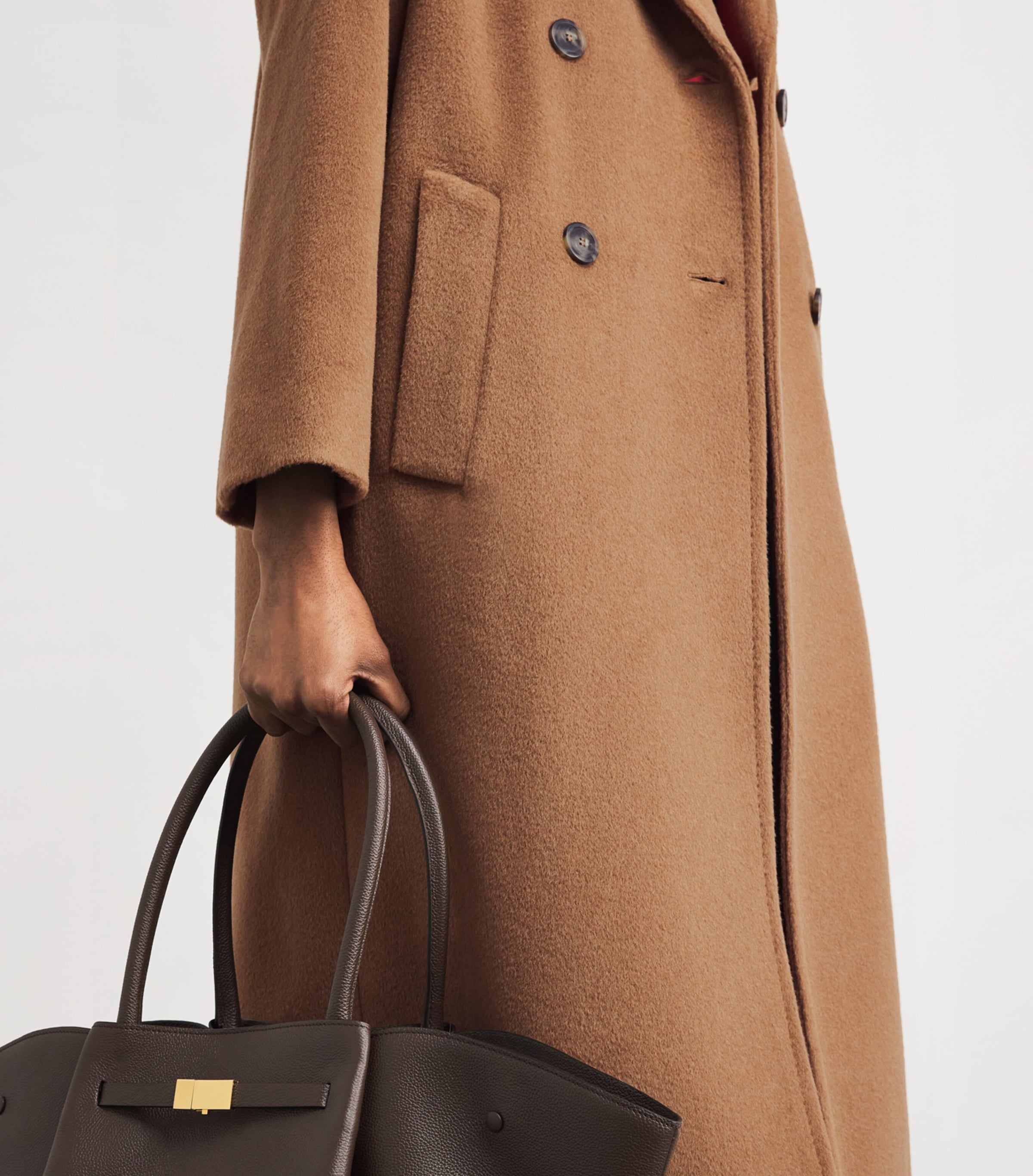 Wool-Alpaca-Blend Double-Breasted Overcoat CAMEL Image 6