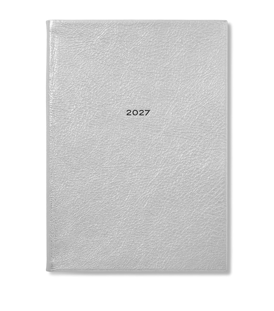 Smythson Leather Soho Weekly Diary 2027 Silver Image 1