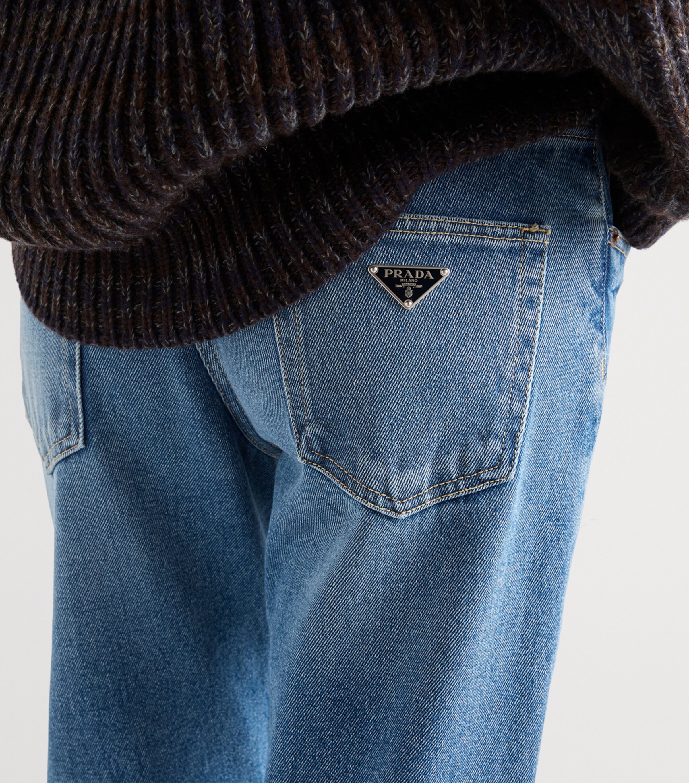 Prada Womens Low-Rise Straight Jeans Image 6