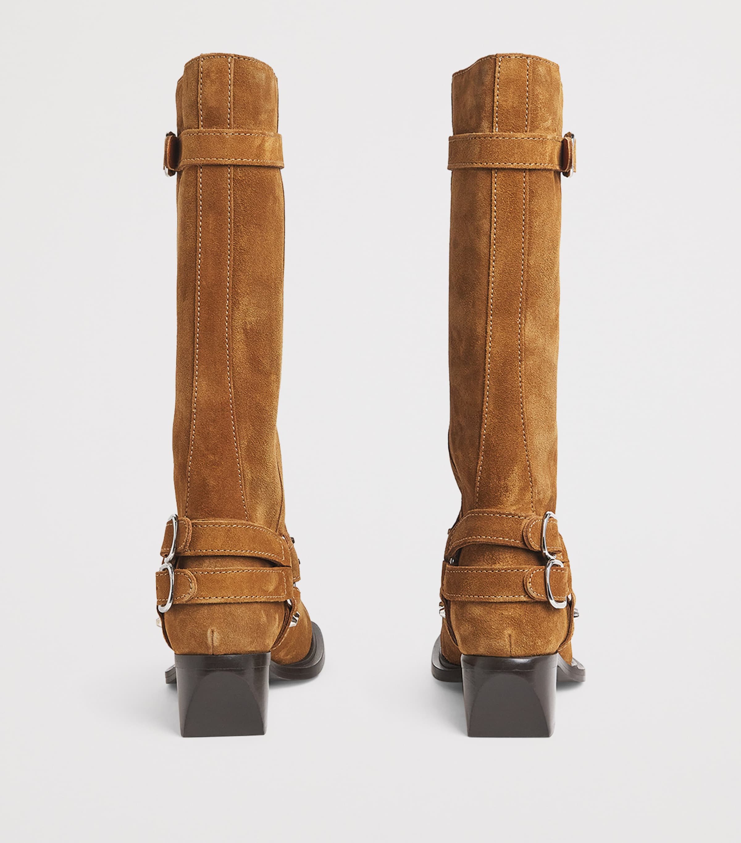 Suede Biker Boots CAMEL Image 4