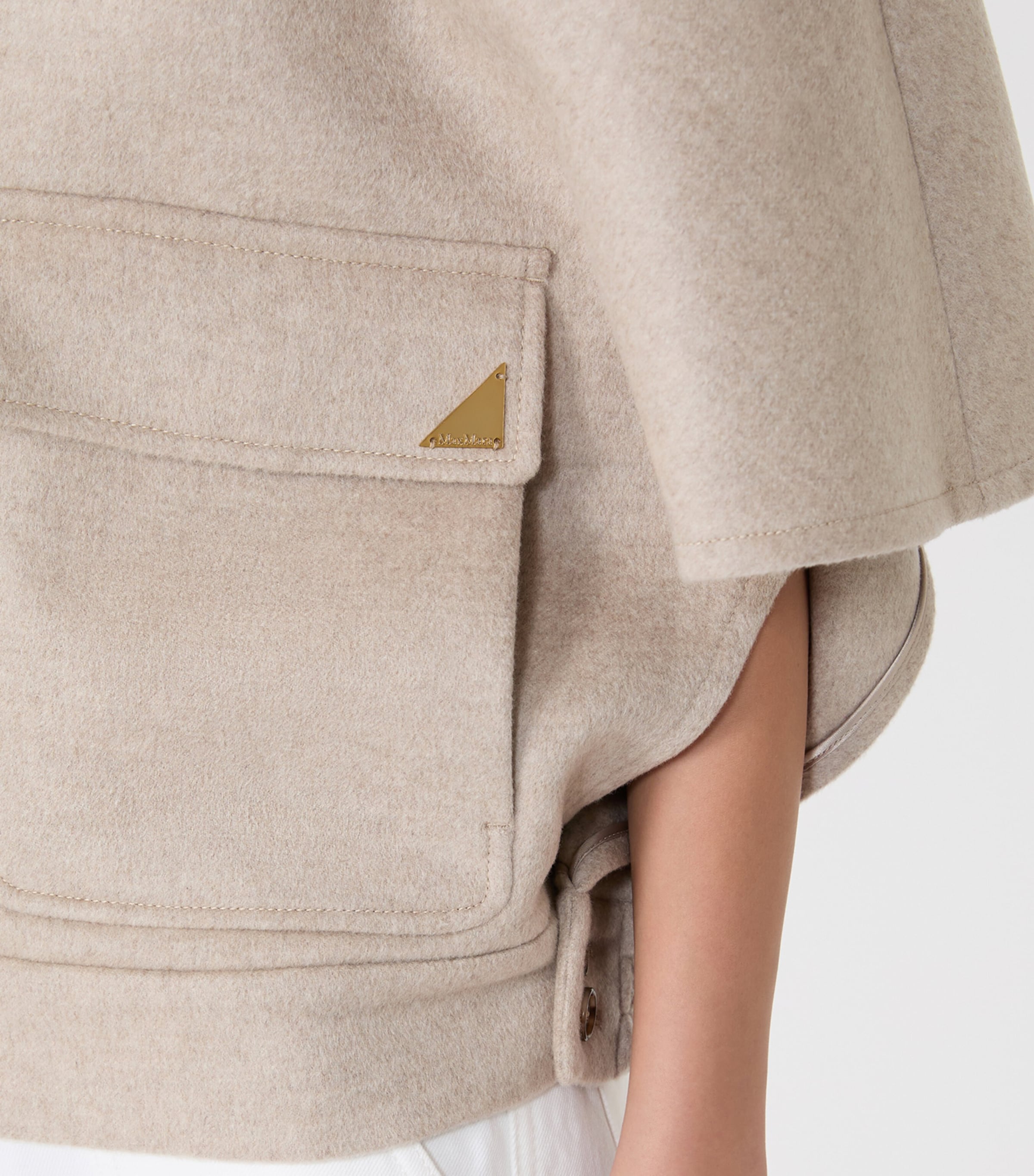 Max Mara Womens Cashmere Cape Jacket Stone Image 5
