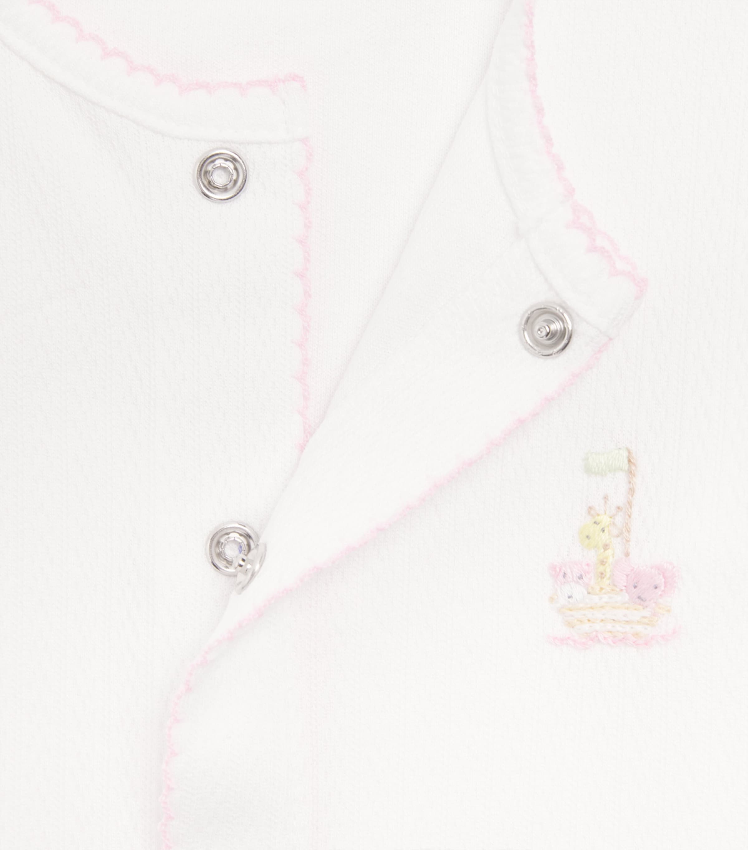 Pima Cotton Noah's Arc All-In-One (0-9 Months) K192WHITE/PINK Image 3