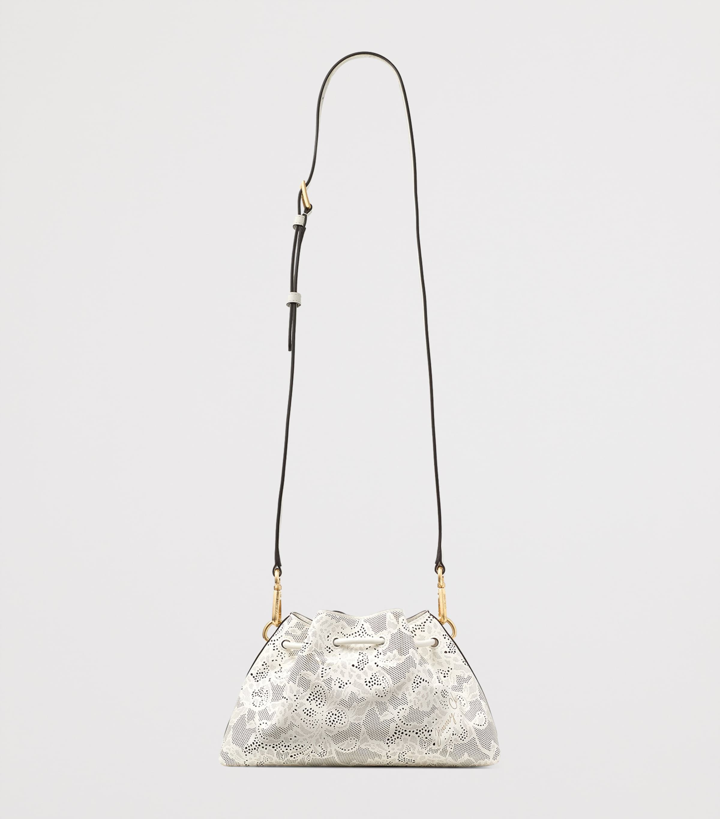 Jimmy Choo Multi Small Perforated Leather Cinch Shoulder Bag