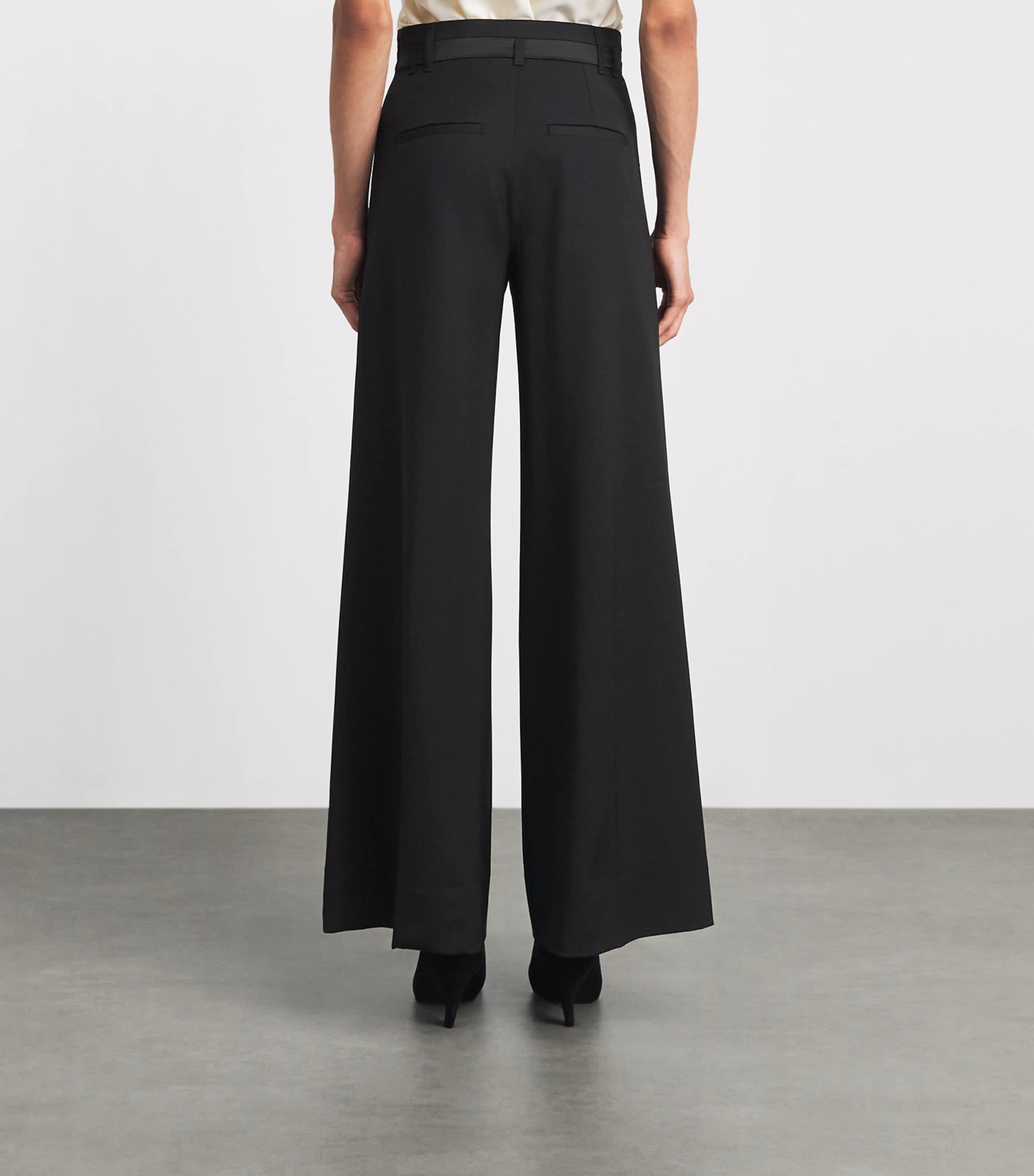 ME+EM Womens Wide-Leg Tux Trouser Black Image 5