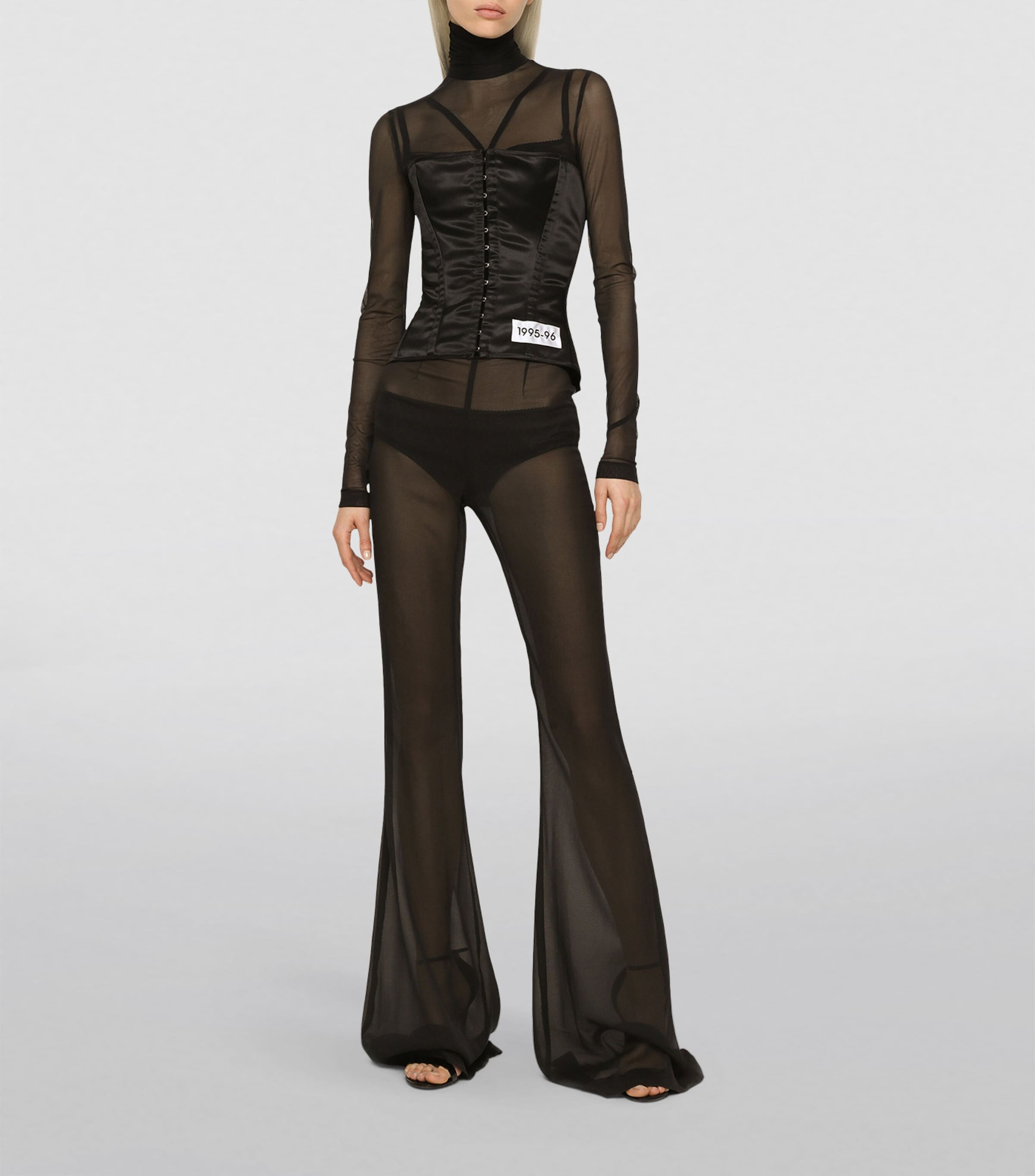 Satin Corset Top N0000-BLACK Image 2