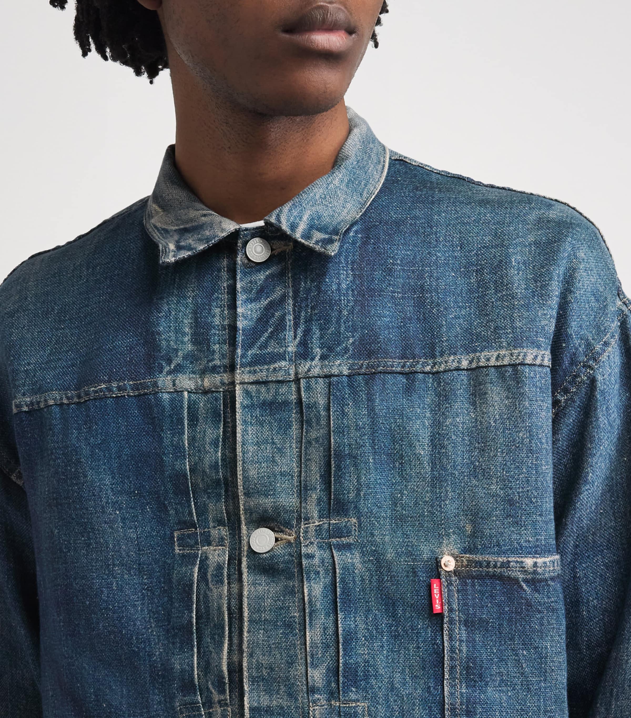 Junya Watanabe MAN Mens x Levi’s Distressed Denim Jacket Indigo Image 3