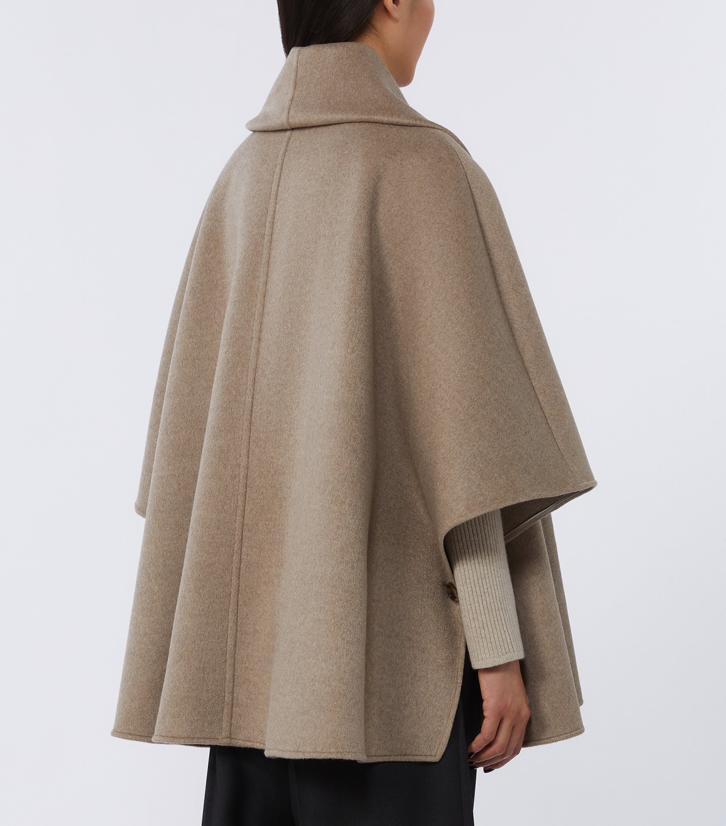 Max Mara Womens Cashmere Scarf Cape Tawny Bronze Brow Image 4