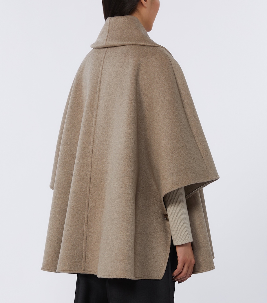 Max Mara Womens Cashmere Scarf Cape Tawny Bronze Brow Image 4