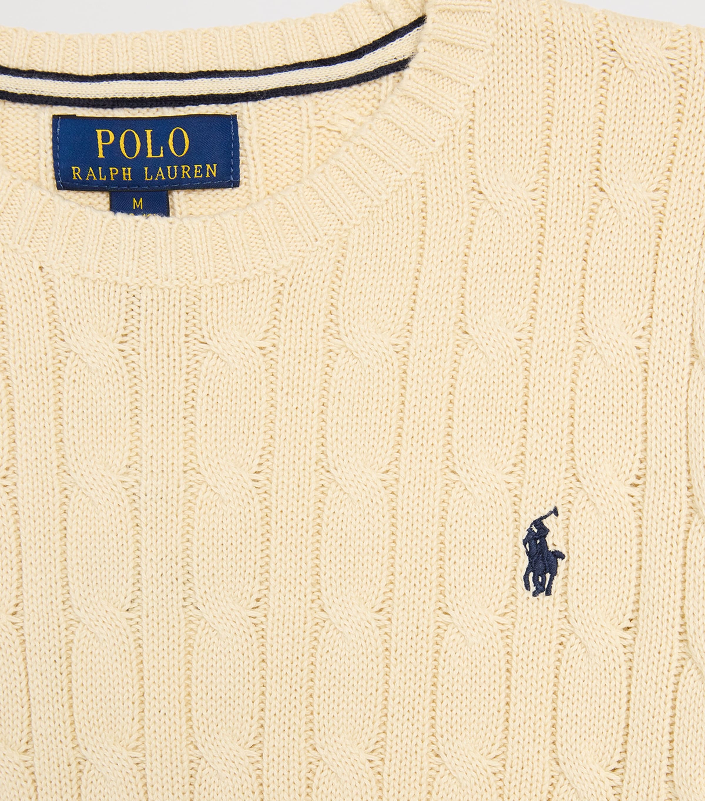 Ralph Lauren Kids Mens Cotton Cable-Knit Sweater (6-14 Years) Cream Image 3
