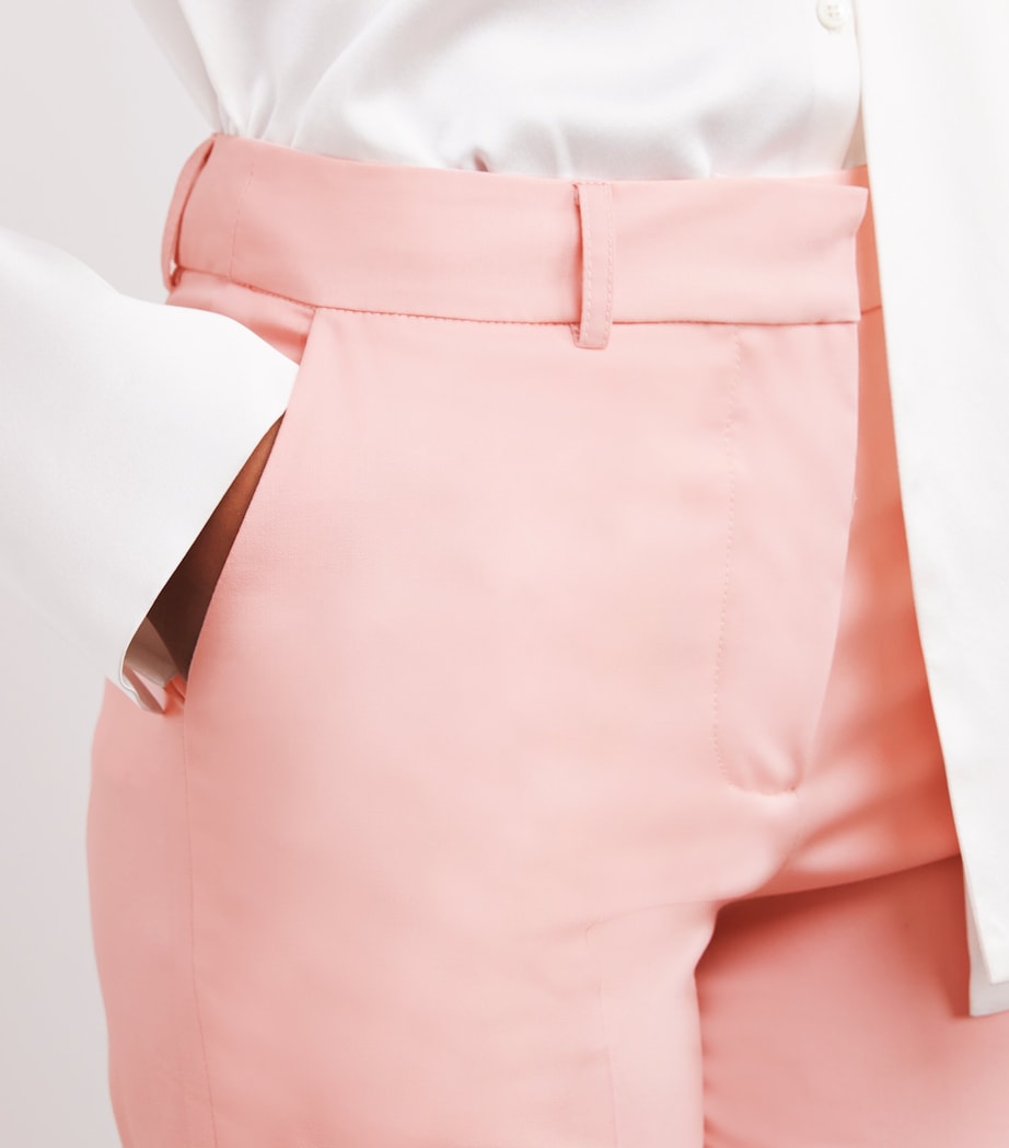 Silk Geometric Wide-Leg Trousers EXCL BABY PINK WOOL Image 6