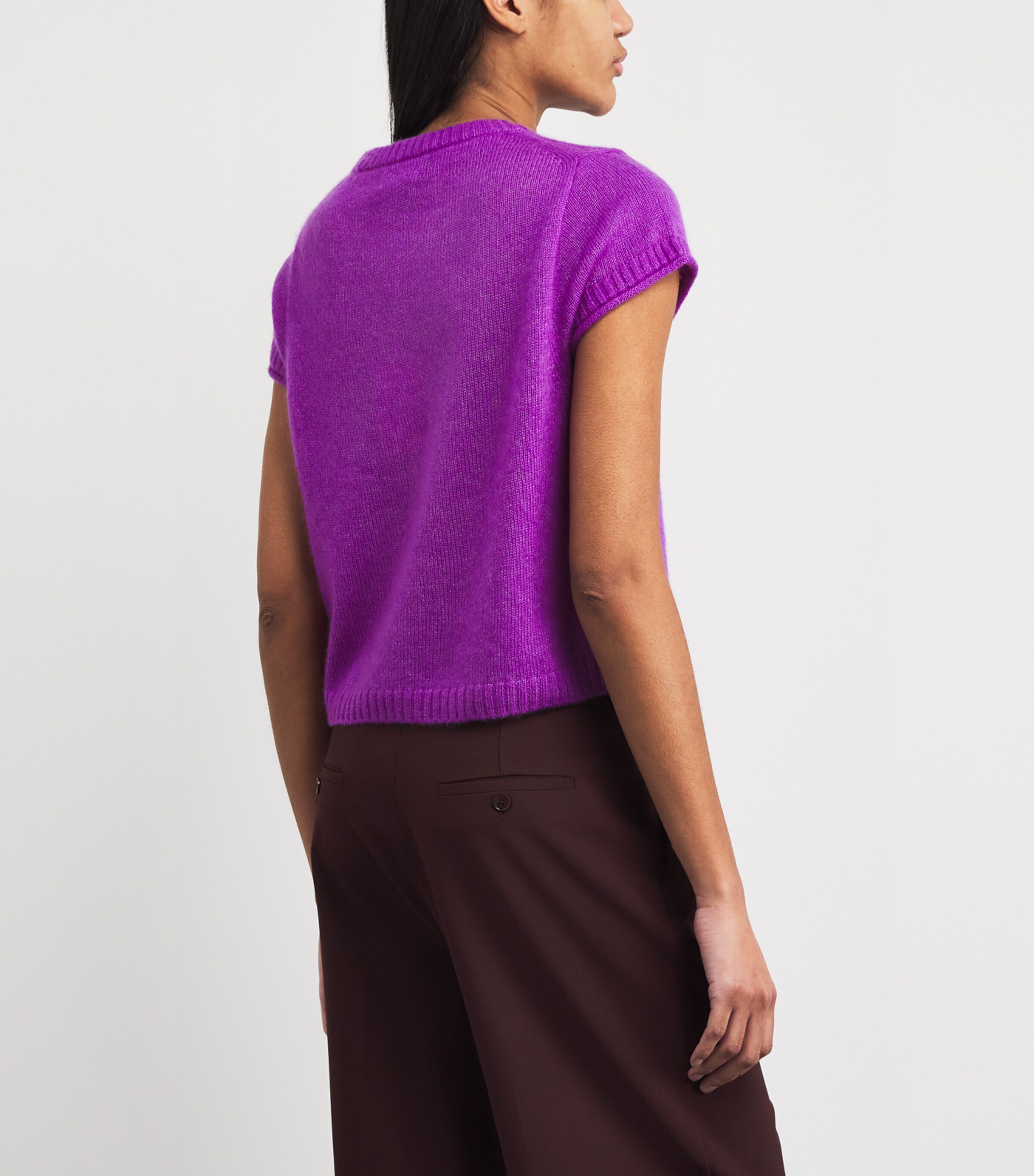 ME+EM Womens Merino Wool-Cashmere-Silk T-Shirt Violet Purple Image 5