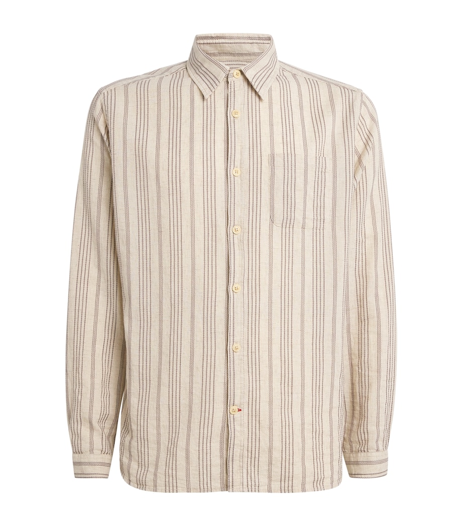 Oliver Spencer Mens Cotton-Hemp New York Special Shirt Sand Image 1