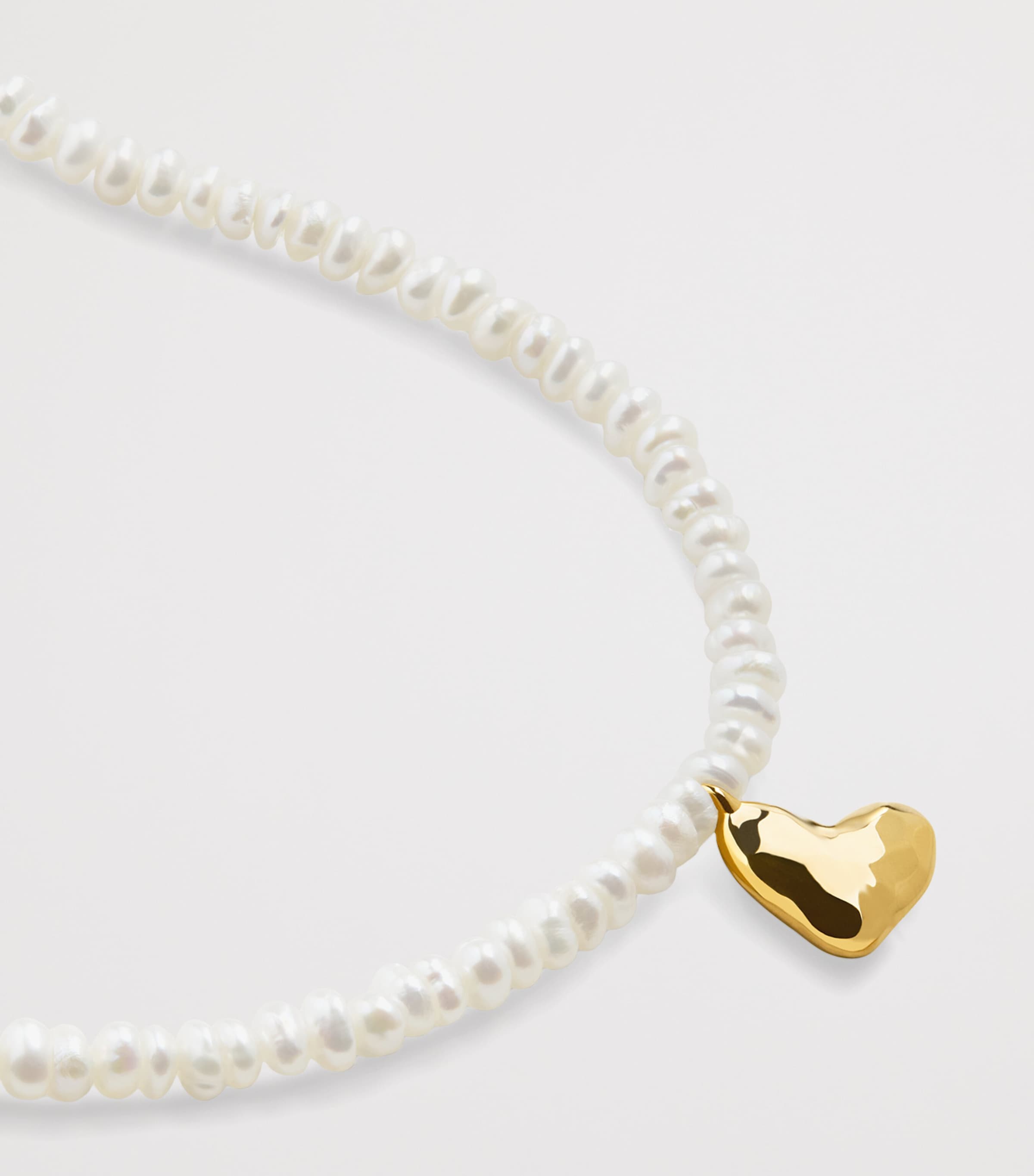 Mini Gold Vermeil and Pearl Heart Necklace 18K GOLD VERMEIL Image 2