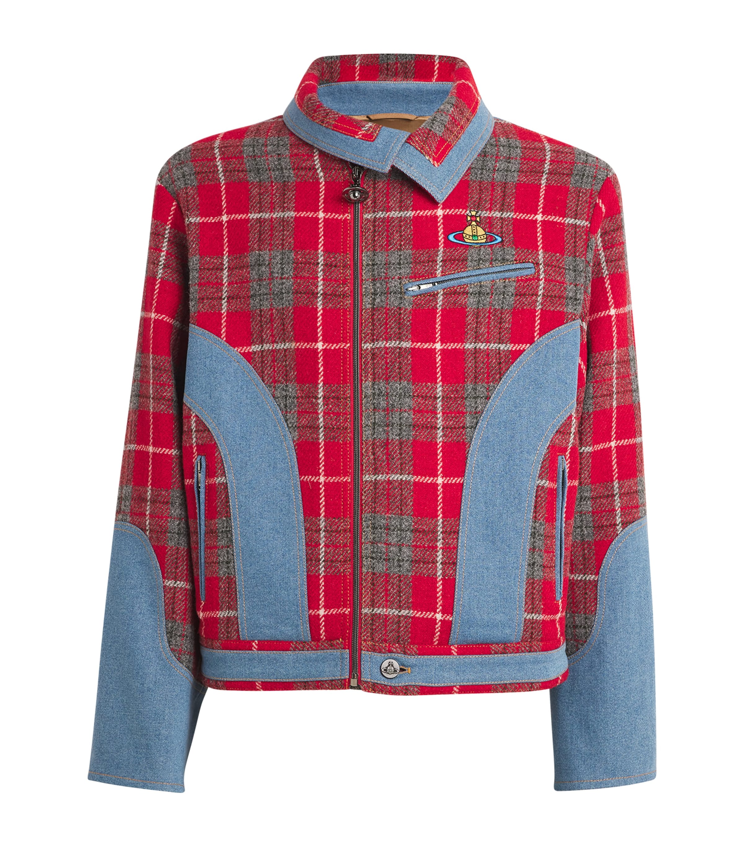 Shop Vivienne Westwood Cowboy Bomber Jacket In Red