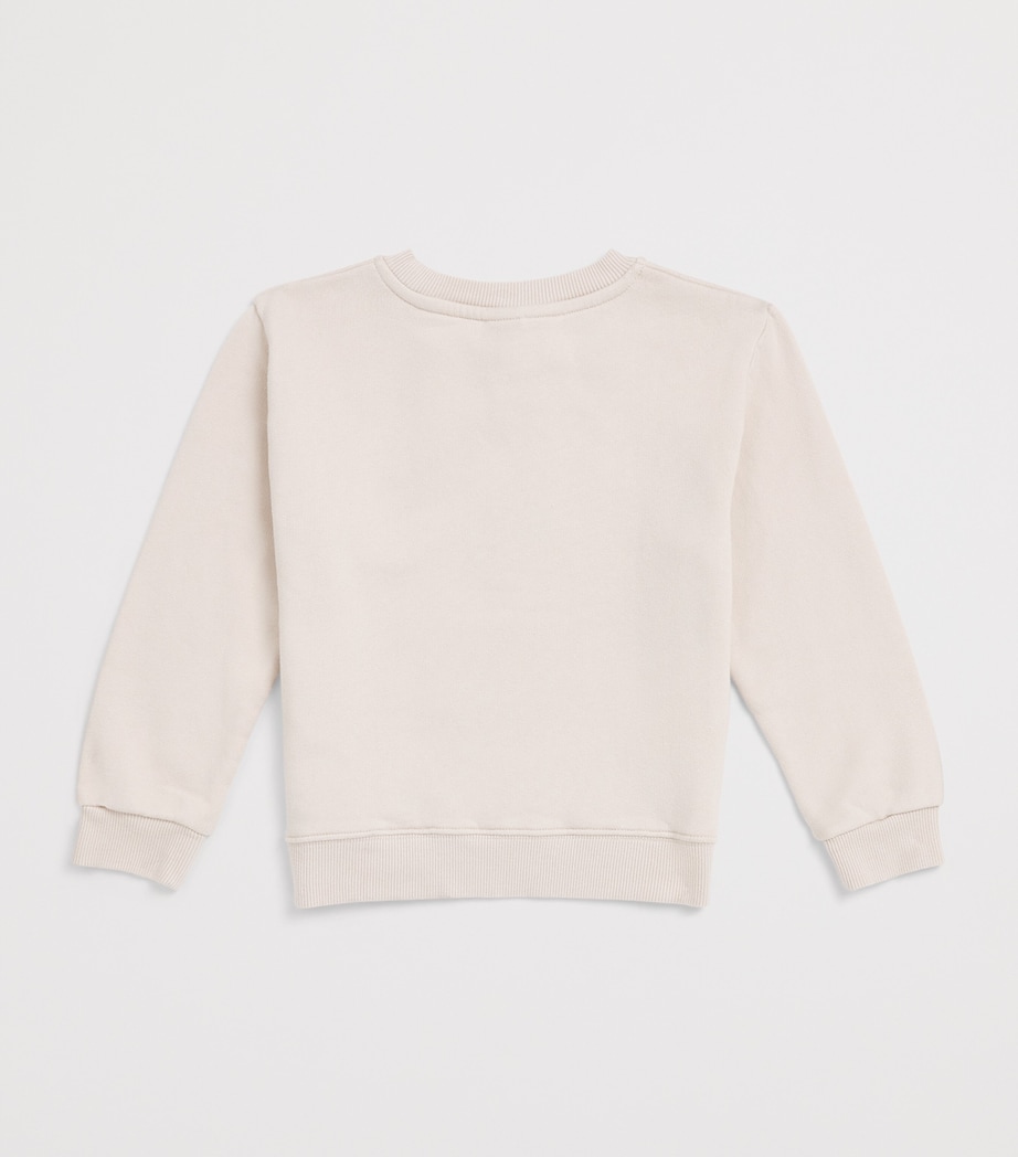 Bonton Swinging Flower Sweatshirt (2-14 Years) Milk Image 2