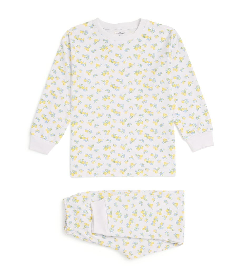 Pima Cotton Long-Sleeve Pyjamas (2-6 Years) K999LEMON BLOSSOMS Image 1