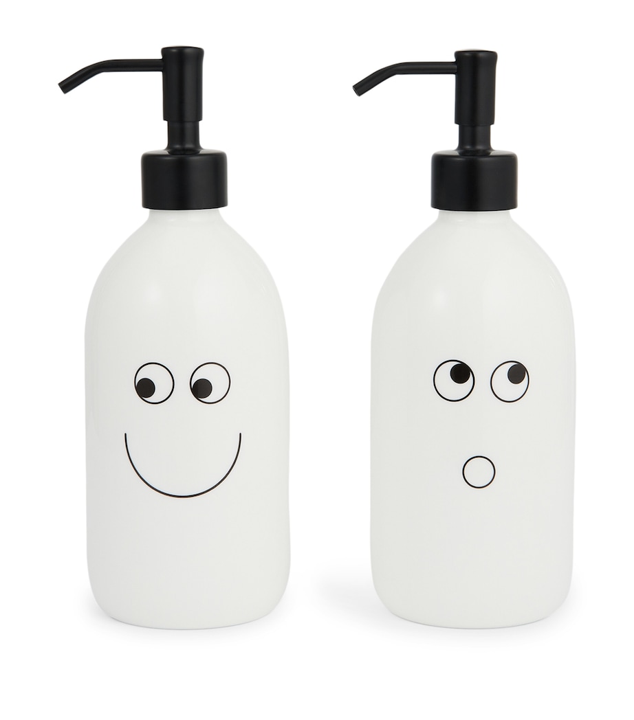 Bone China Hand and Body Wash Dispenser Set WHITE Image 2