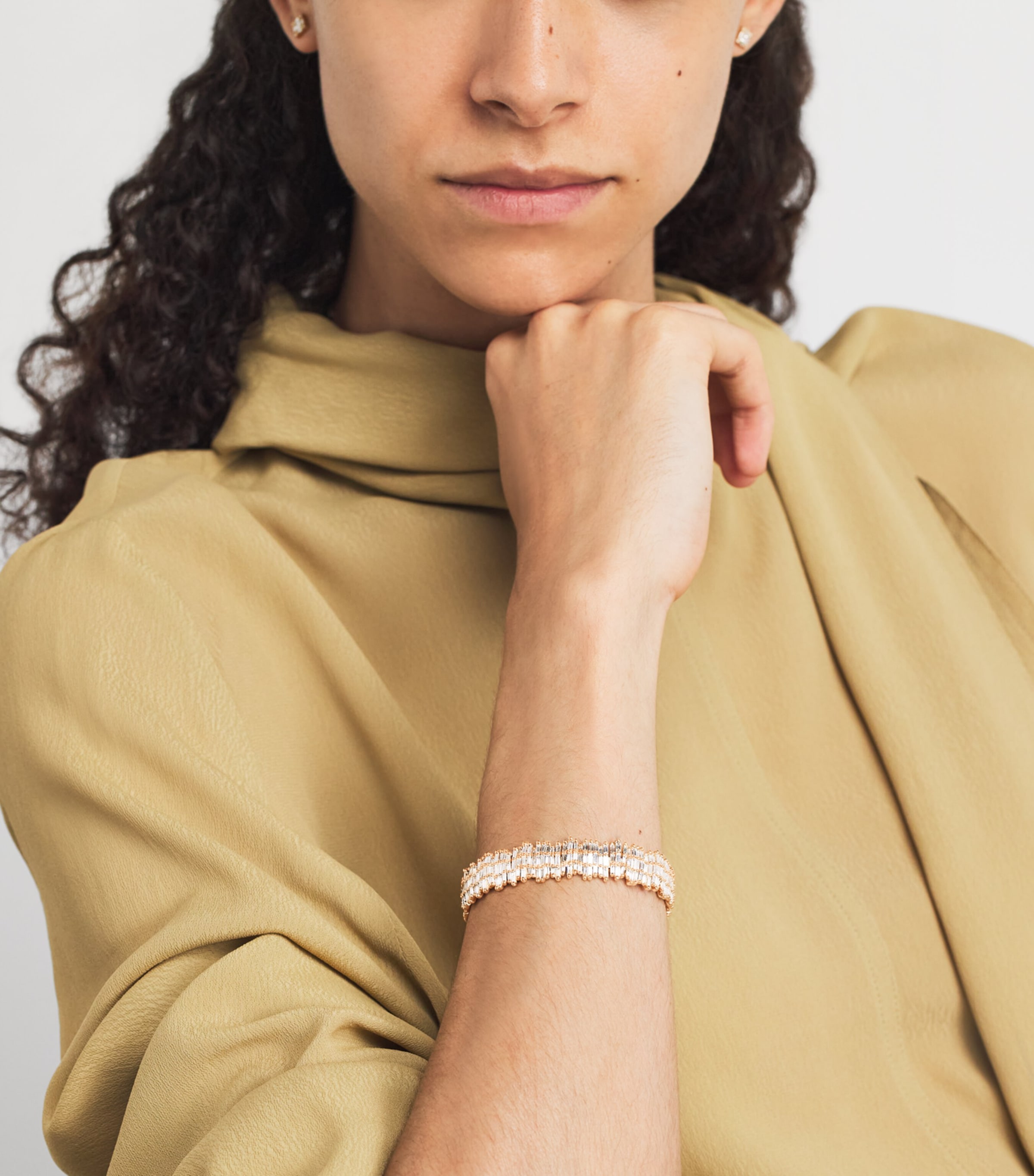 Suzanne Kalan Rose Gold and Diamond Classic Three-Row Cuff Rg/wd Image 4
