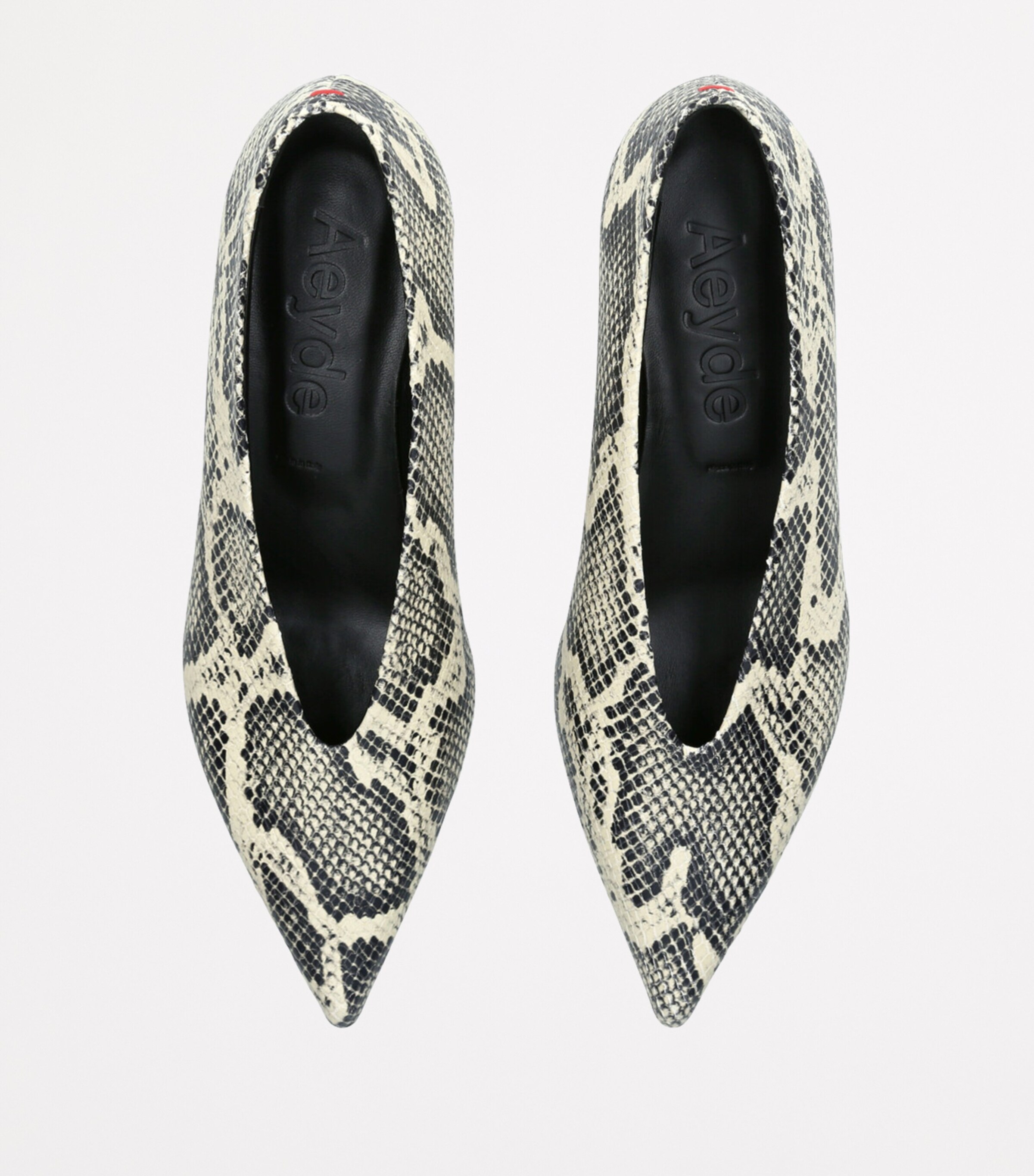 aeyde Leather Snake Print Clara Pumps 35 Cream Image 5