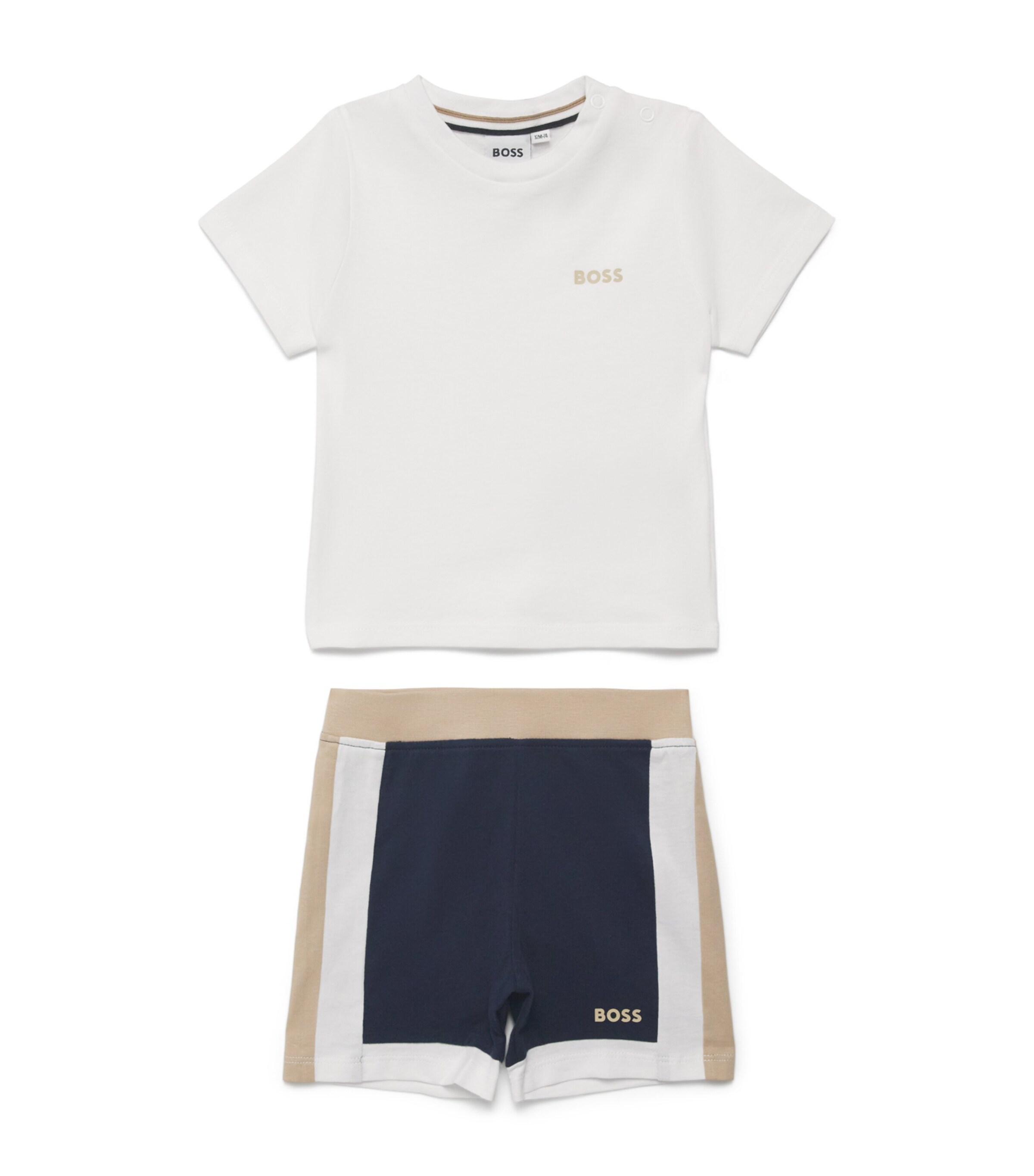 BOSS Kidswear Logo T-Shirt and Shorts Set (3-18 Months) White Image 1