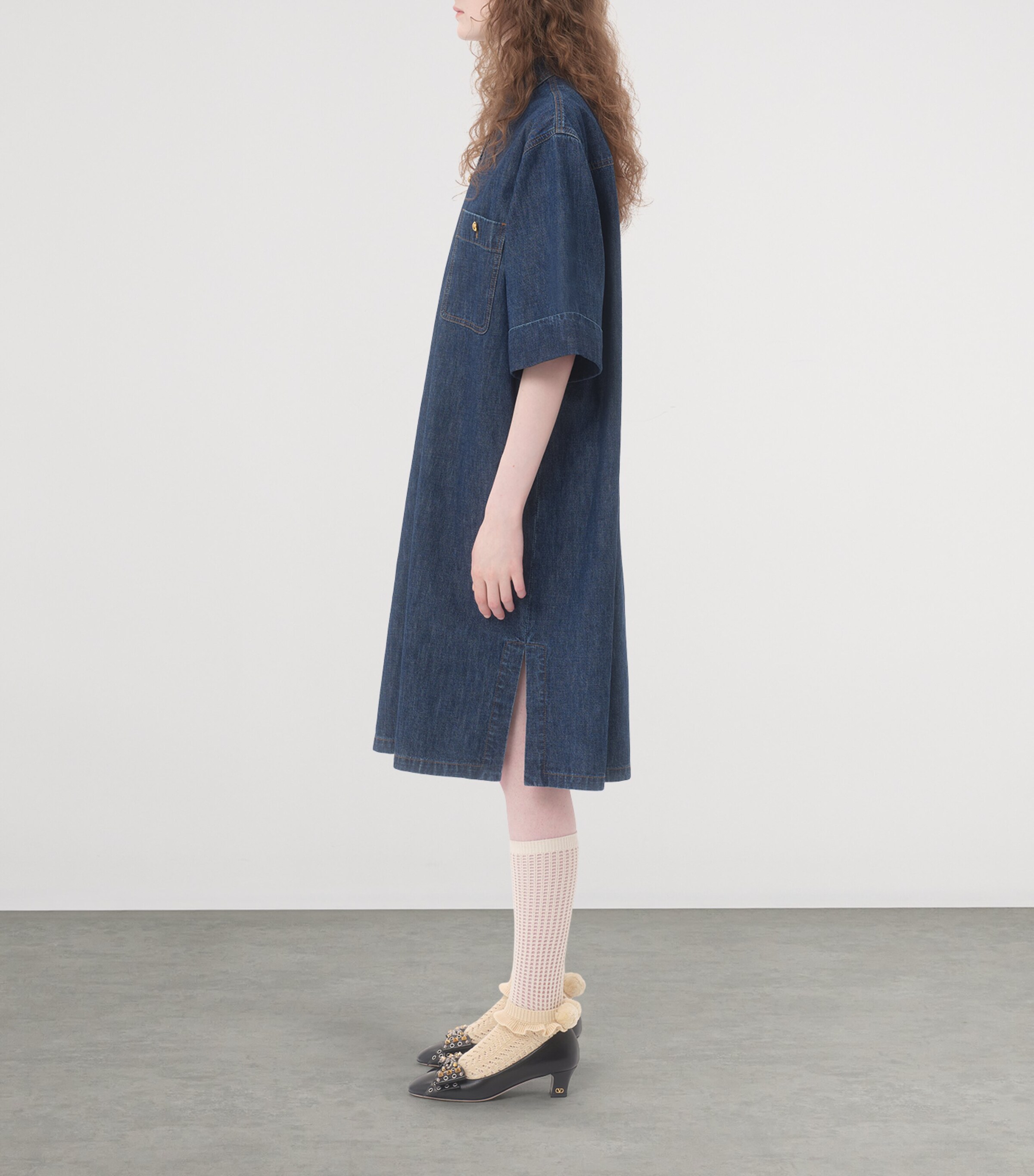midi blue wrap dress Knitted Wrap Midi Jumper Dress in Blue