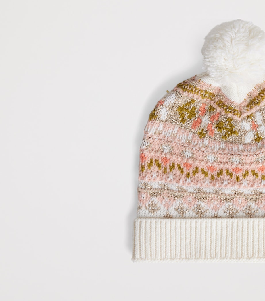 Bonpoint Wool-Blend Jacquard Beanie Blanc Naturel Image 2