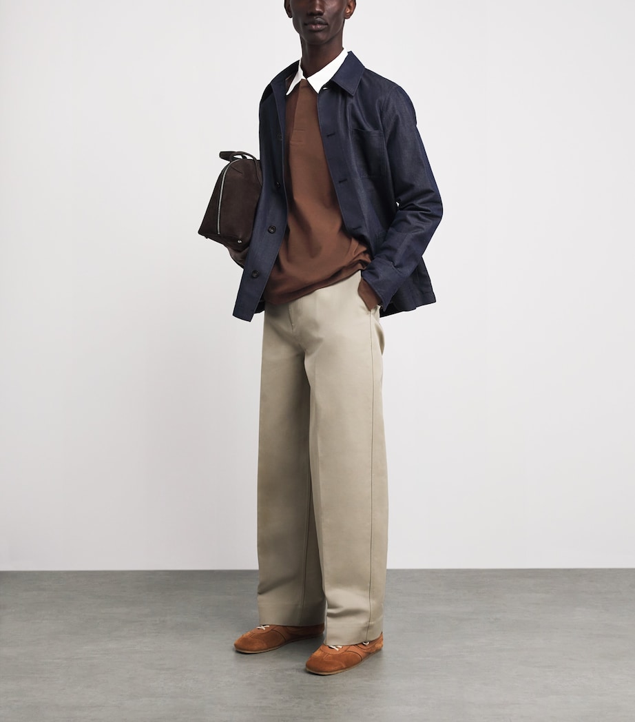 Oliver Spencer Mens Organic Cotton Rugby Shirt Brown Image 2