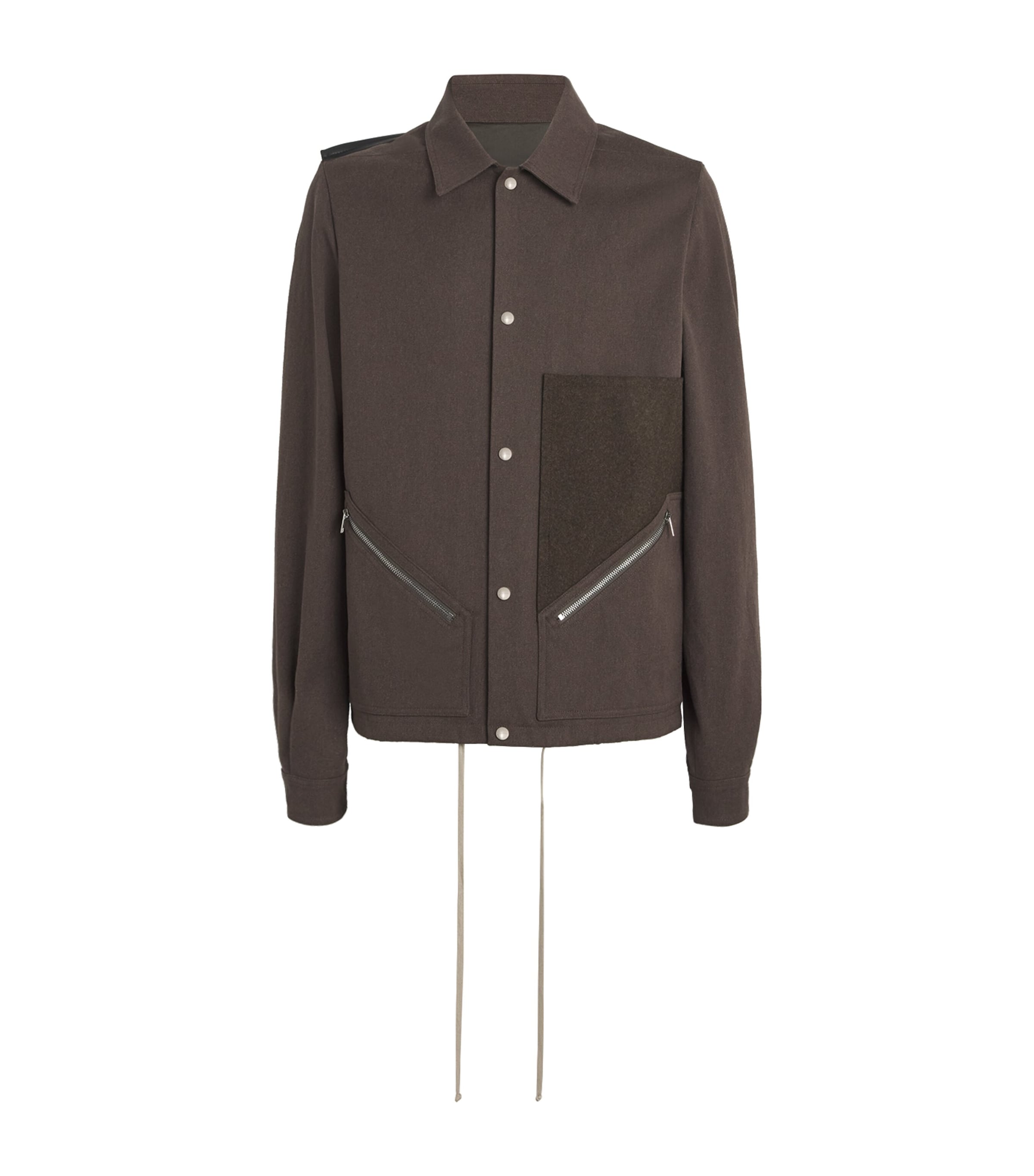 Rick Owens Tour Snap Front Jacket Knitwear Brown In Brown