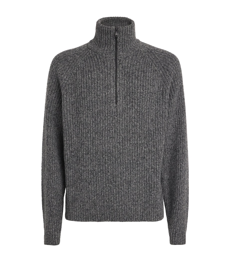 Wool-Blend Victor Half-Zip Sweater DARK GREY MELANGE Image 1