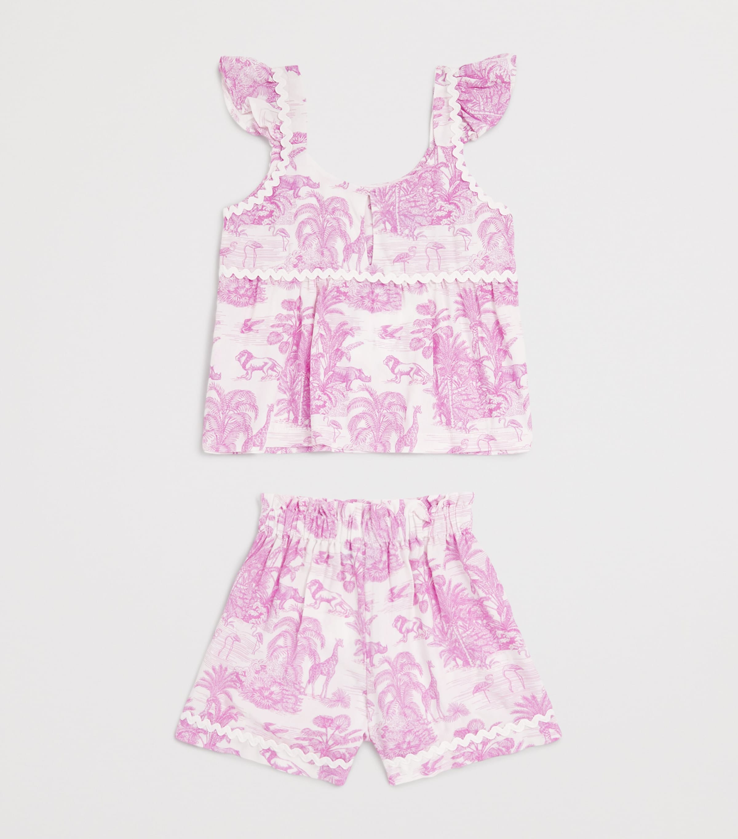 Jungle Print Top and Shorts Set (2-12 Years) JUNGLE LILLAC Image 2