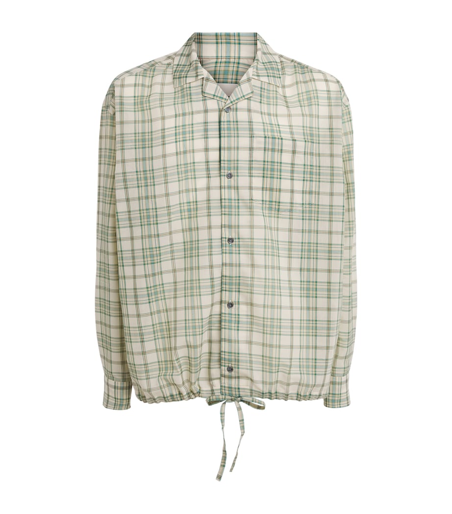 AMI Paris Mens Check Boxy Shirt Vrt Spnblnc Crm Image 1