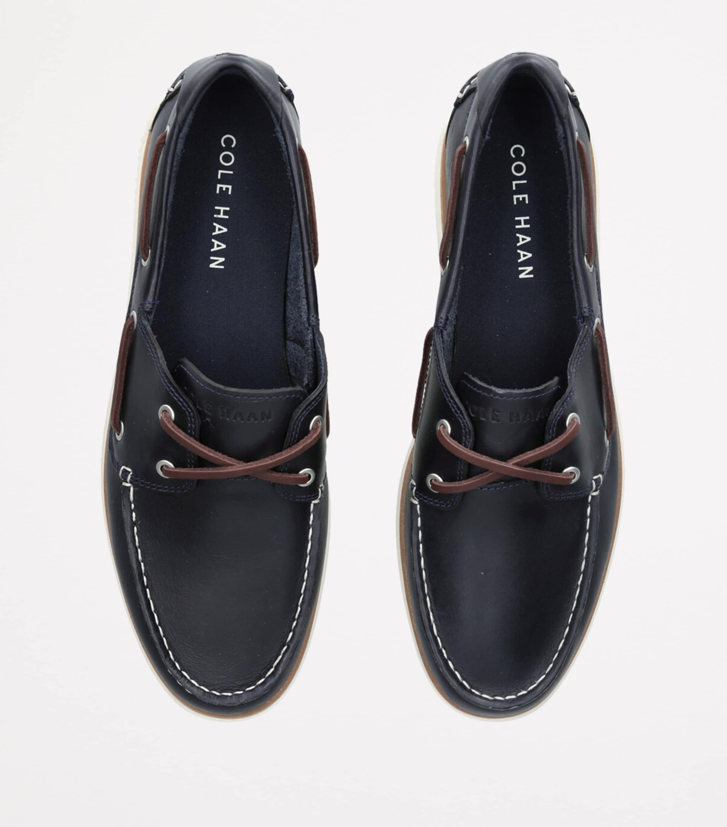 Leather GrandPrø Windward Boat Shoes NAVY Image 4
