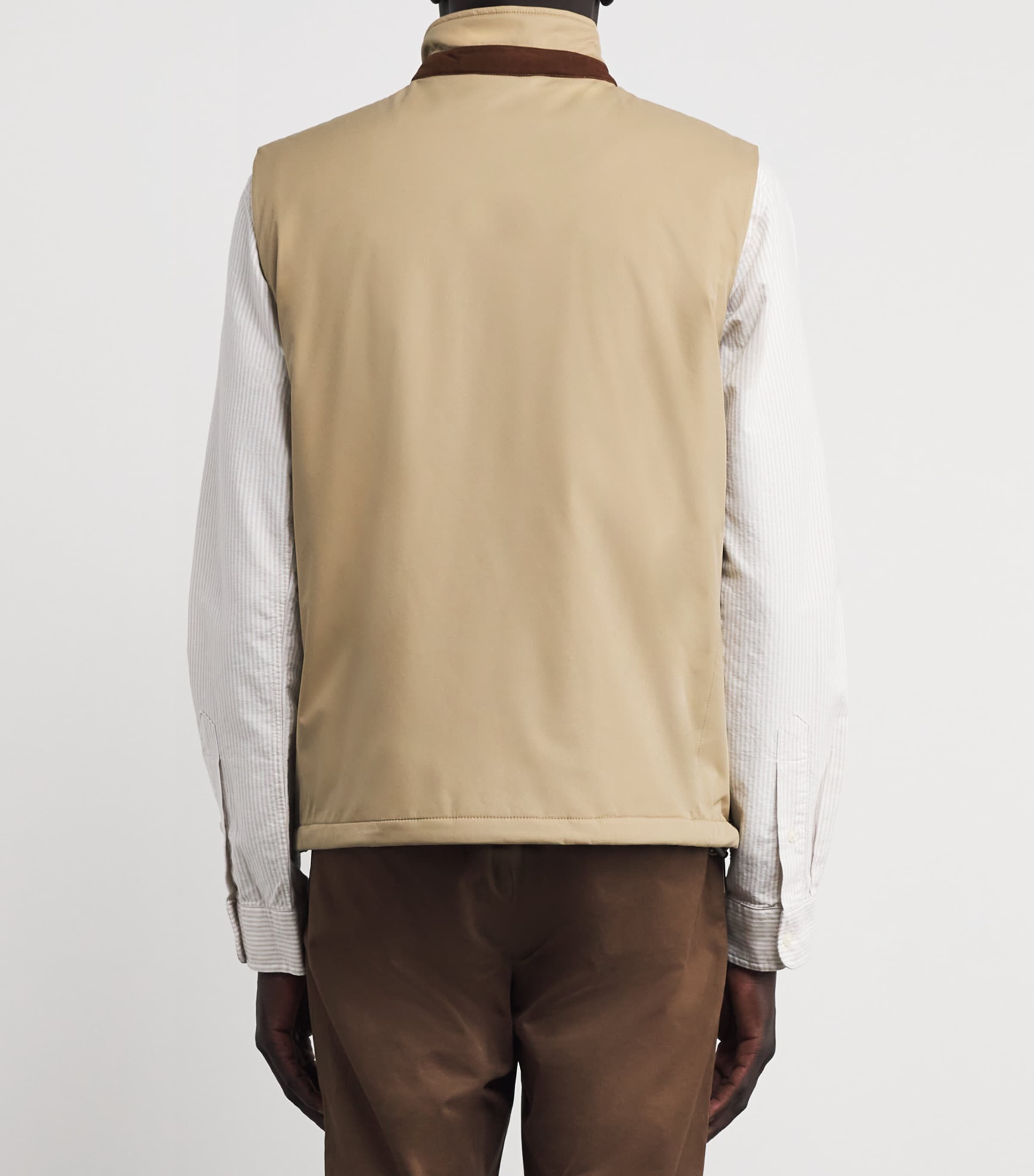 Gabardine Logo Gilet BEIGE/KHAKI Image 4