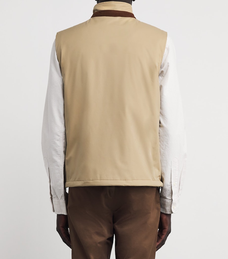 Gabardine Logo Gilet BEIGE/KHAKI Image 4