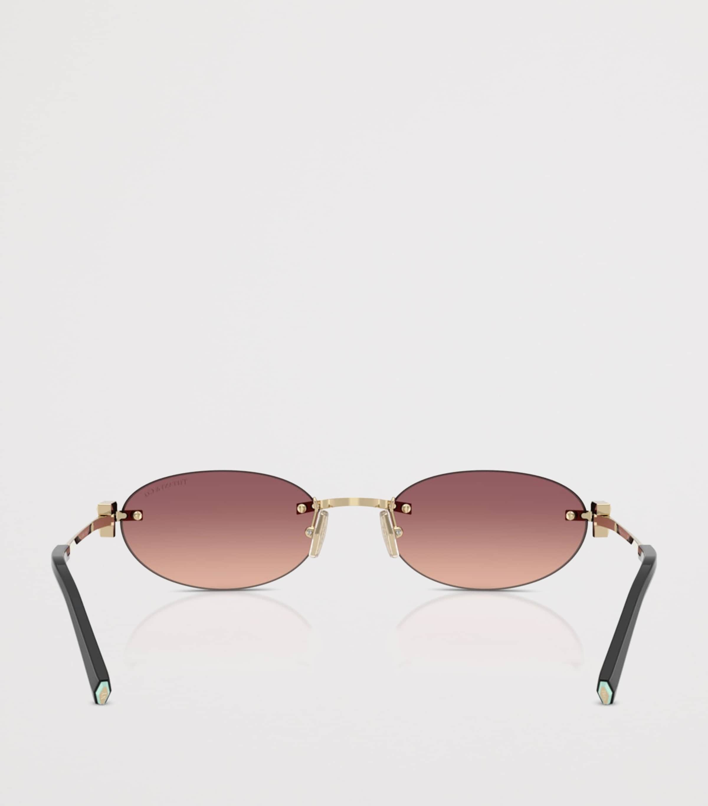 Tiffany & Co. Metal Oval Sunglasses Gold Image 4