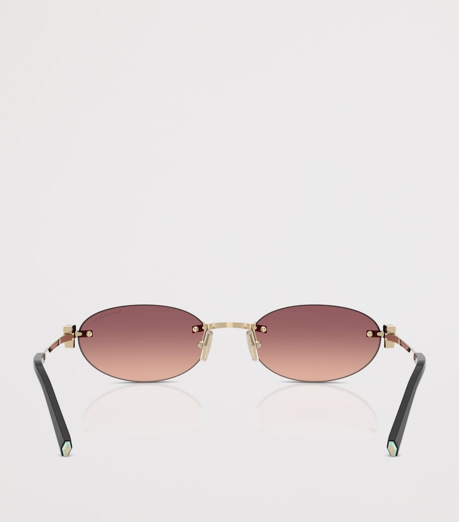 Tiffany & Co. Metal Oval Sunglasses Gold Image 4