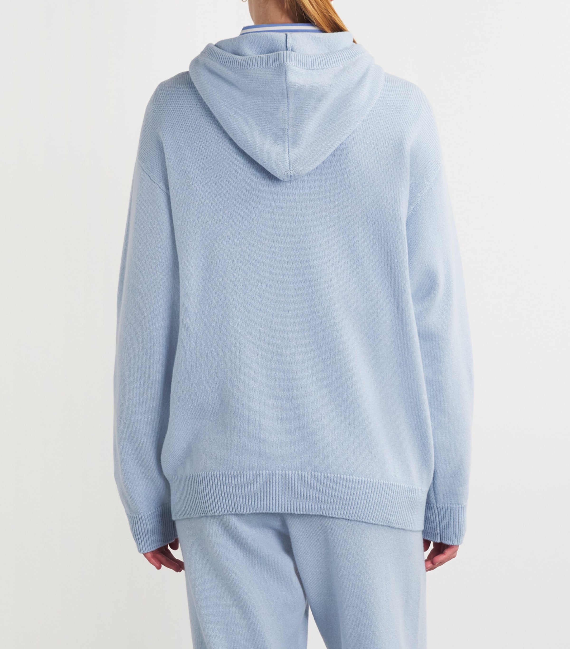 Harrods Womens Cashmere Hoodie Mirage Image 4