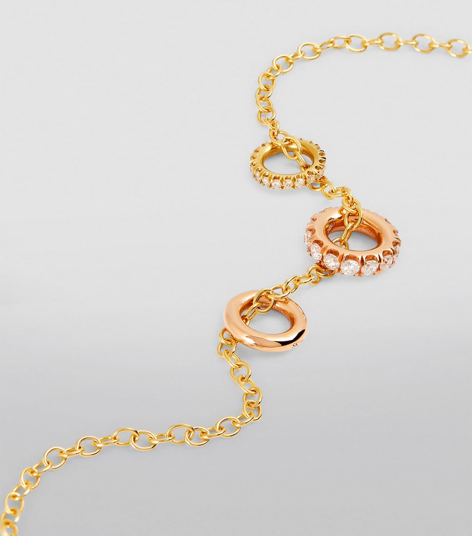 Yellow Gold, Rose Gold and Diamond Chain Necklace YELLOW GOLD Image 5