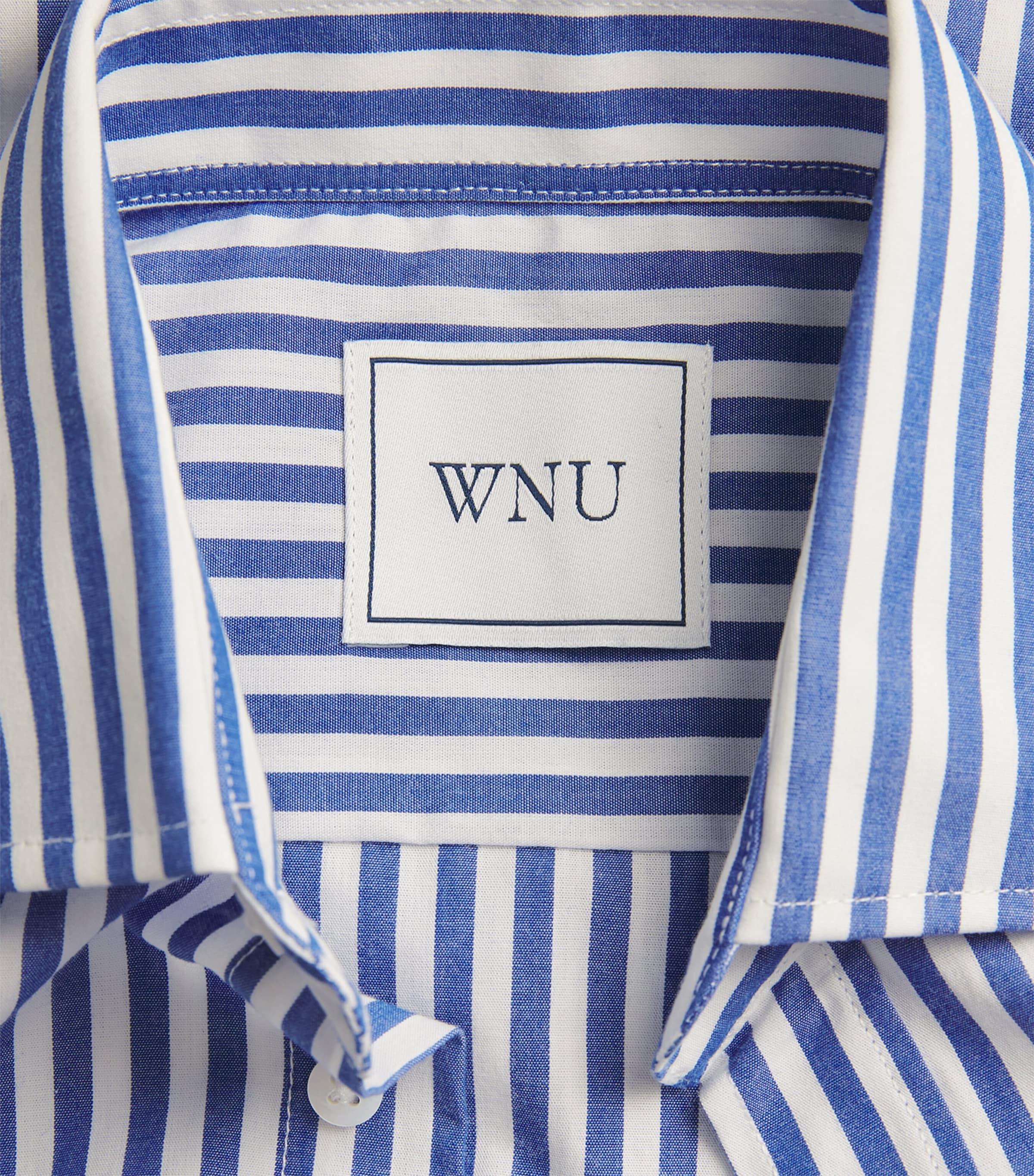 Cotton Poplin Boyfriend Shirt ROYAL BLUE STRIPE Image 5