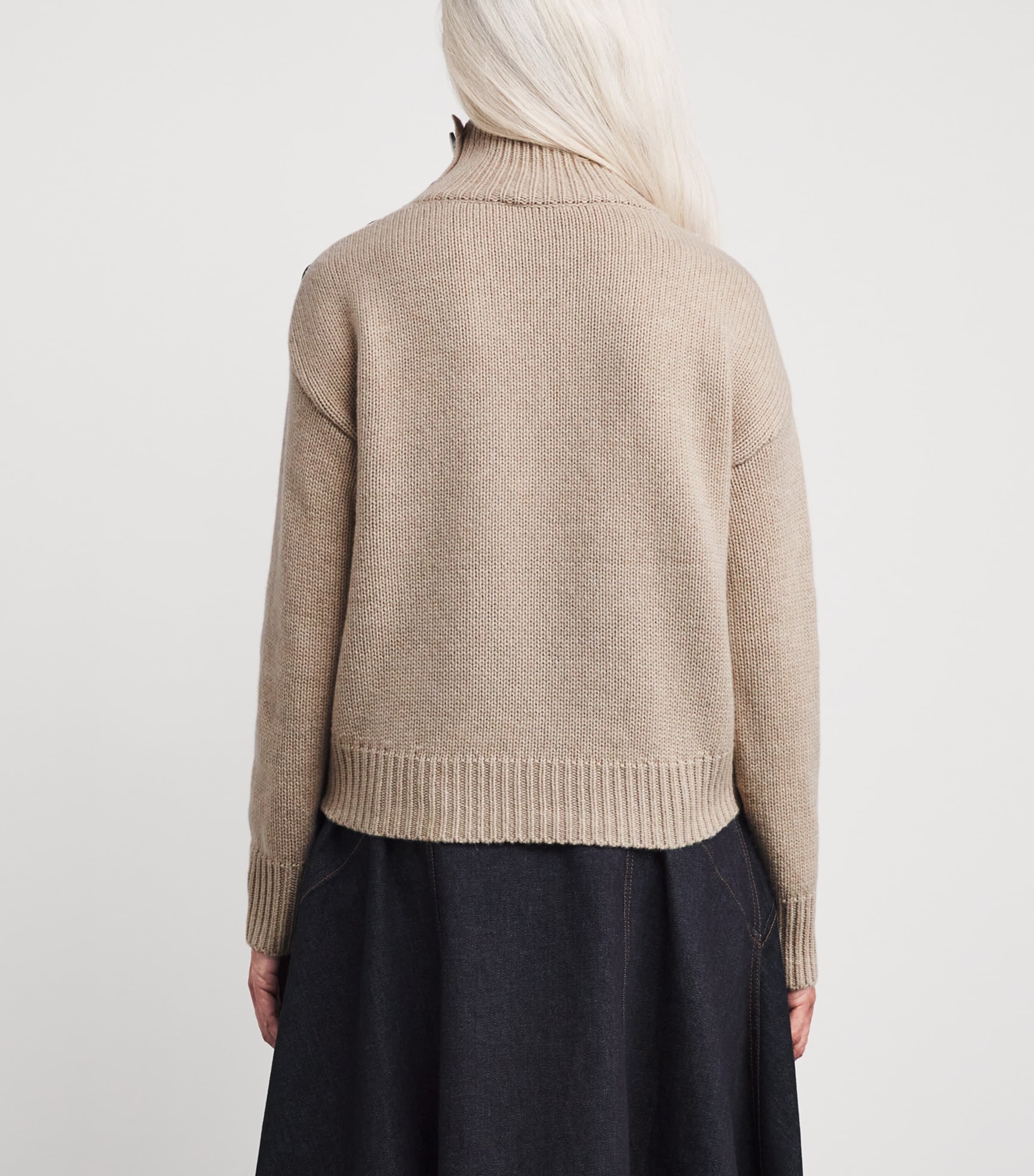 Wool-Cashmere Cropped Sweater A2238 Image 4