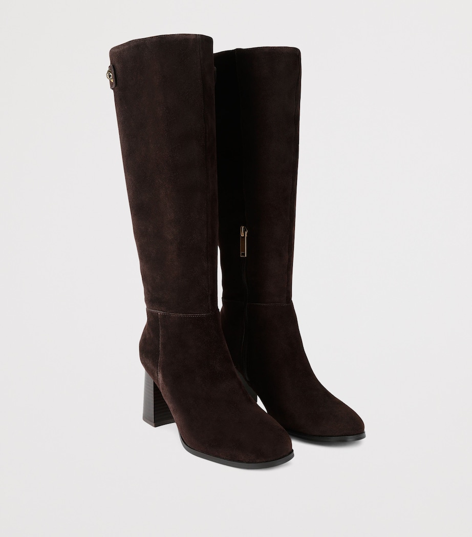 Kurt Geiger London Suede Windsor Knee-High Boots Dark Brown Image 2