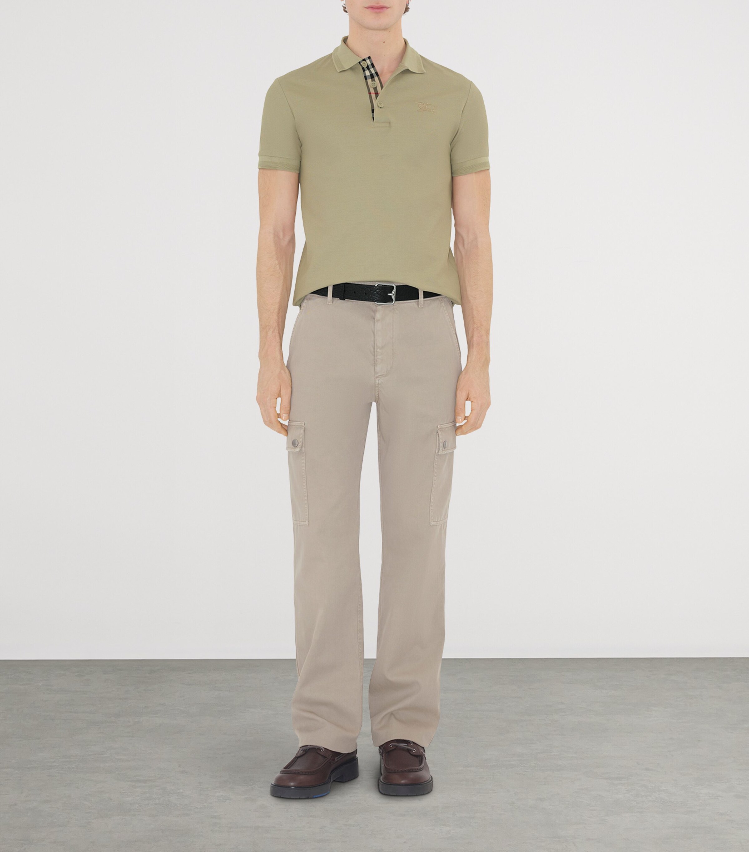 Cotton Piqué Slim Polo Shirt SKYLARK Image 2