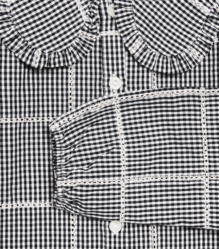 Tartine et Chocolat Cotton Check Broderie Anglaise Shirt (2-14 Years) Nacre Image 4